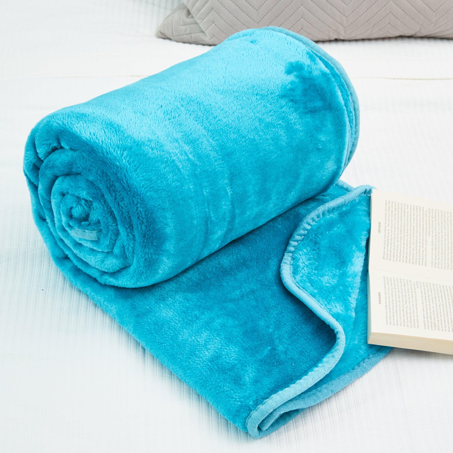 Soft Faux Mink Throw King Size (200 x 240cm) - Teal-5056536106803-Bargainia.com