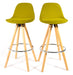 Barcelona Bar Stools - Set Of 2 - Olive Green-5056150252825-Bargainia.com