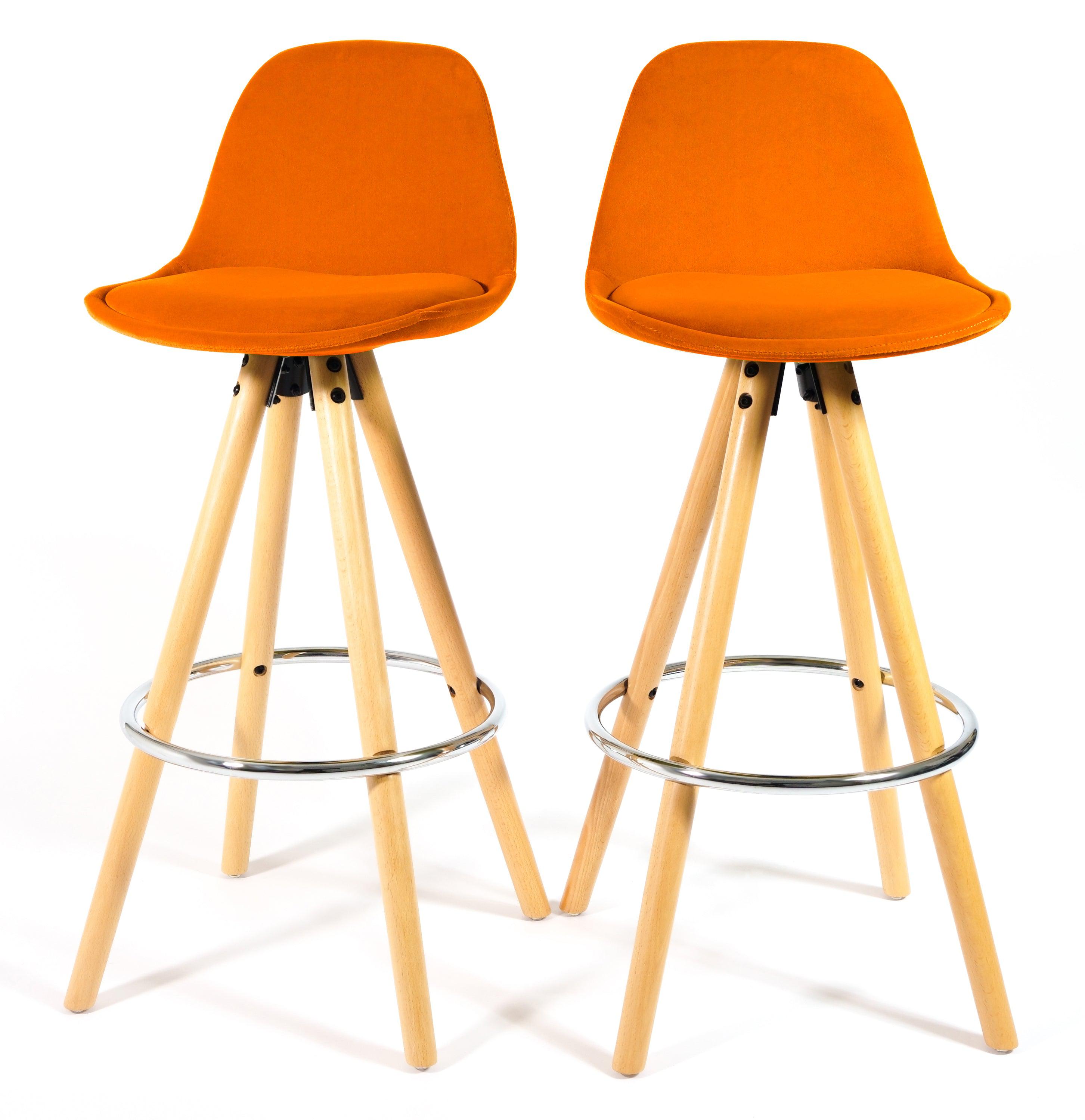 Barcelona Bar Stools - Set Of 2 - Terracotta Orange-5056150252856-Bargainia.com