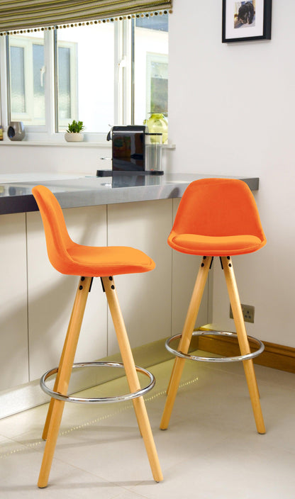 Barcelona Bar Stools - Set Of 2 - Terracotta Orange-5056150252856-Bargainia.com