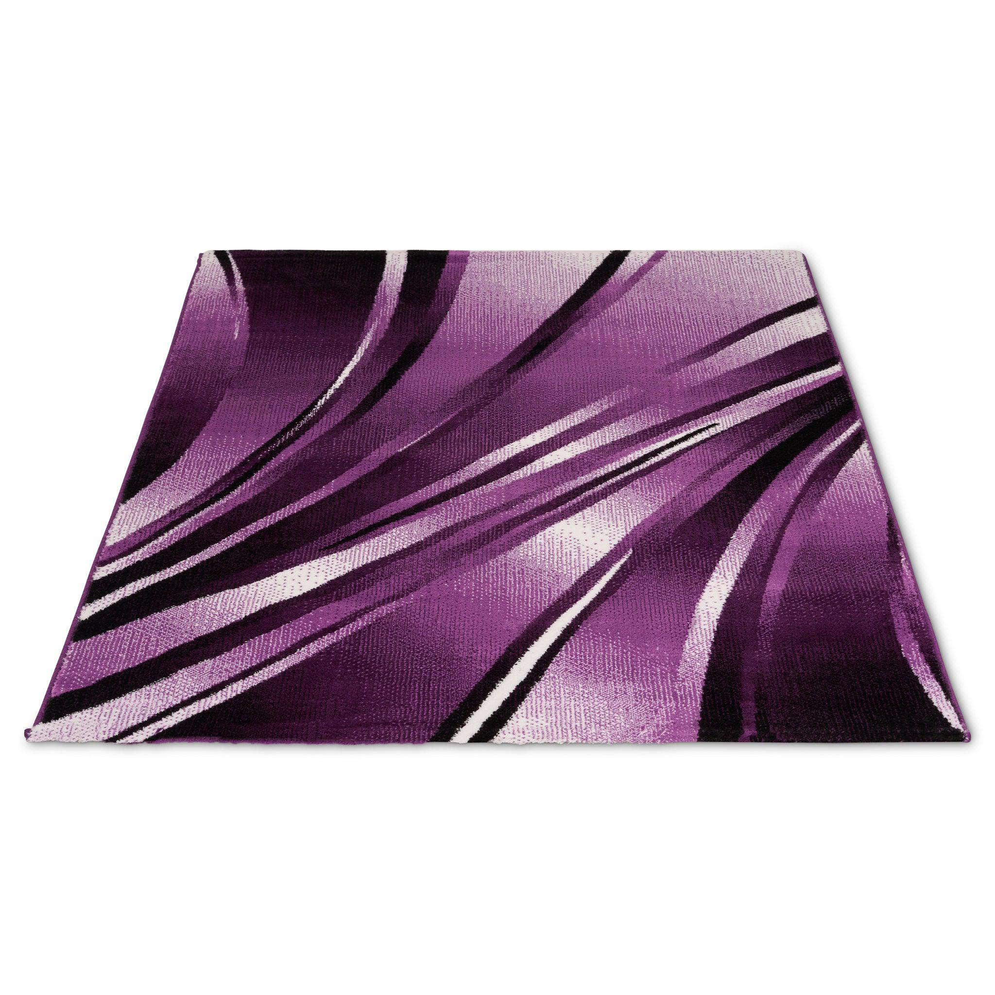 Parma Modern Abstract Rug - Purple / Lilac-Bargainia.com