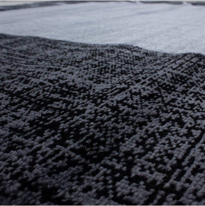 Parma Modern Border Rug - Grey/Black-Bargainia.com