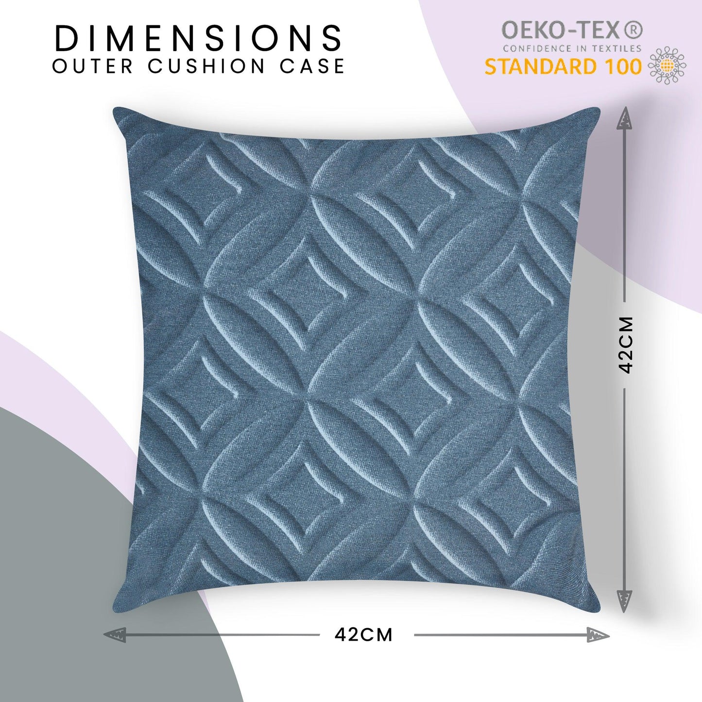 Blue Diamonds Outdoor Garden Cushion - 42 x 42cm-8713229053642-Bargainia.com