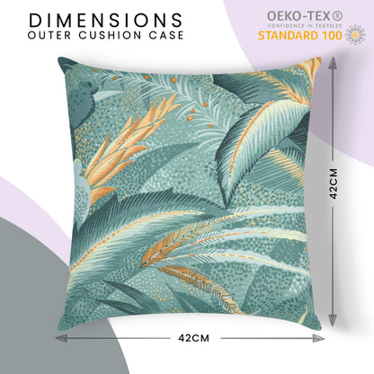 Green Leaves Outdoor Garden Cushion - 42 x 42cm-8713229053635-Bargainia.com