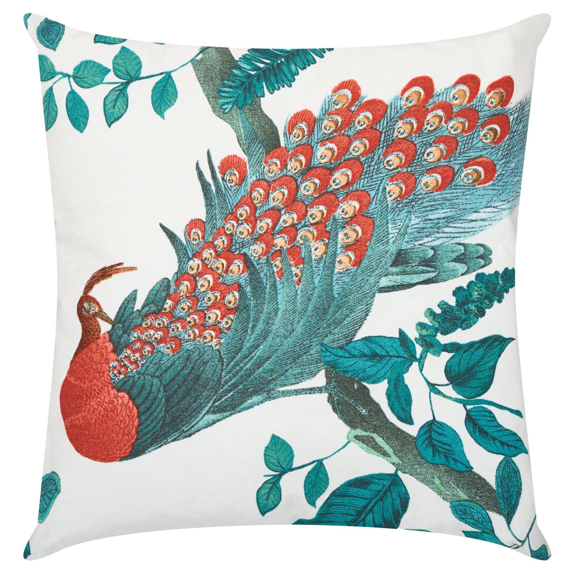 Peacock Outdoor Garden Cushion - 42 x 42cm-8713229053642-Bargainia.com