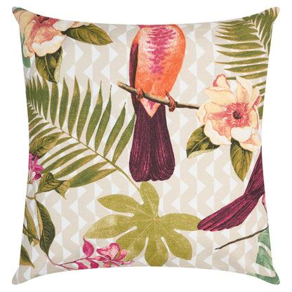 Orange Tropical Birds Outdoor Garden Cushion - 42 x 42cm-8713229053642-Bargainia.com