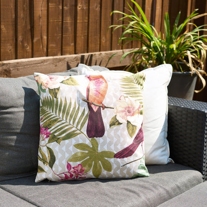 Orange Tropical Birds Outdoor Garden Cushion - 42 x 42cm-8713229053642-Bargainia.com