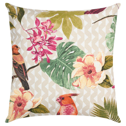 Orange Tropical Birds Outdoor Garden Cushion - 42 x 42cm-8713229053642-Bargainia.com