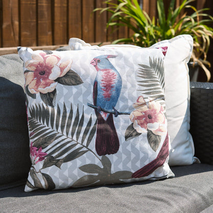 Blue Tropical Birds Outdoor Garden Cushion - 42 x 42cm-8713229053659-Bargainia.com