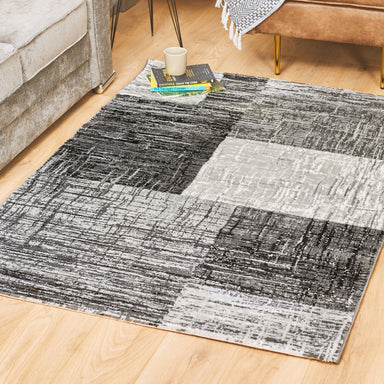 Grey & Black Modern Faded Rug - Plus-Bargainia.com