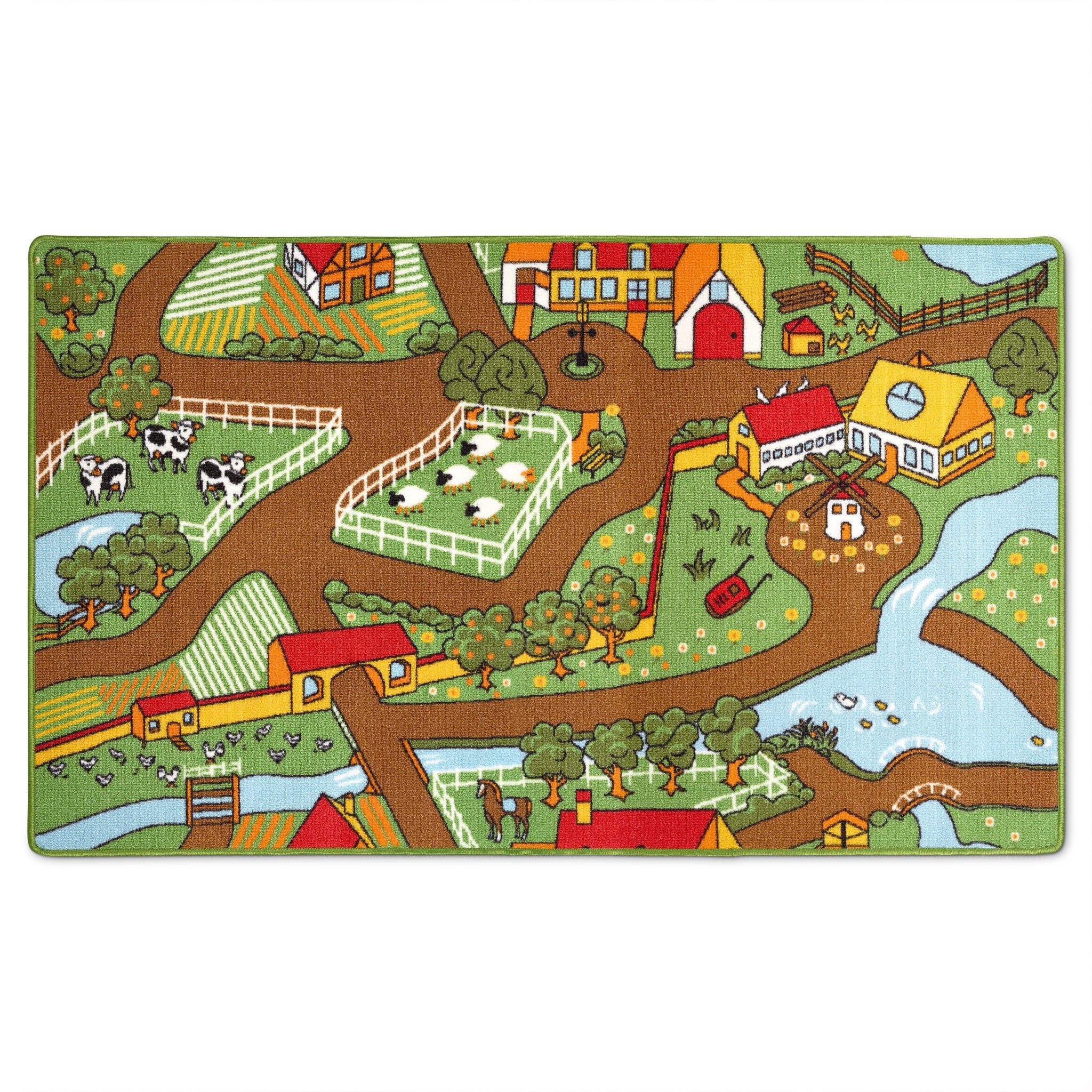 Farm Play Mat Nursery Play Room Non Slip Rug