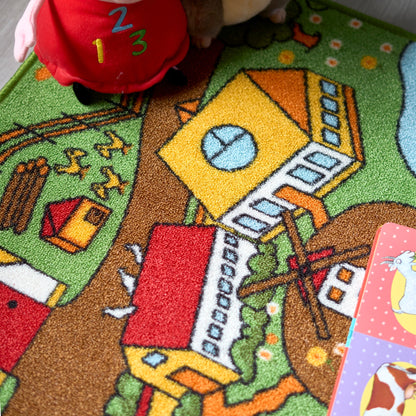 Farm Play Mat Nursery Play Room Non Slip Rug