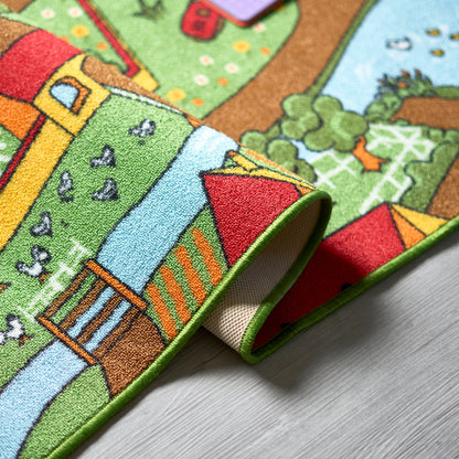 Farm Play Mat Nursery Play Room Non Slip Rug