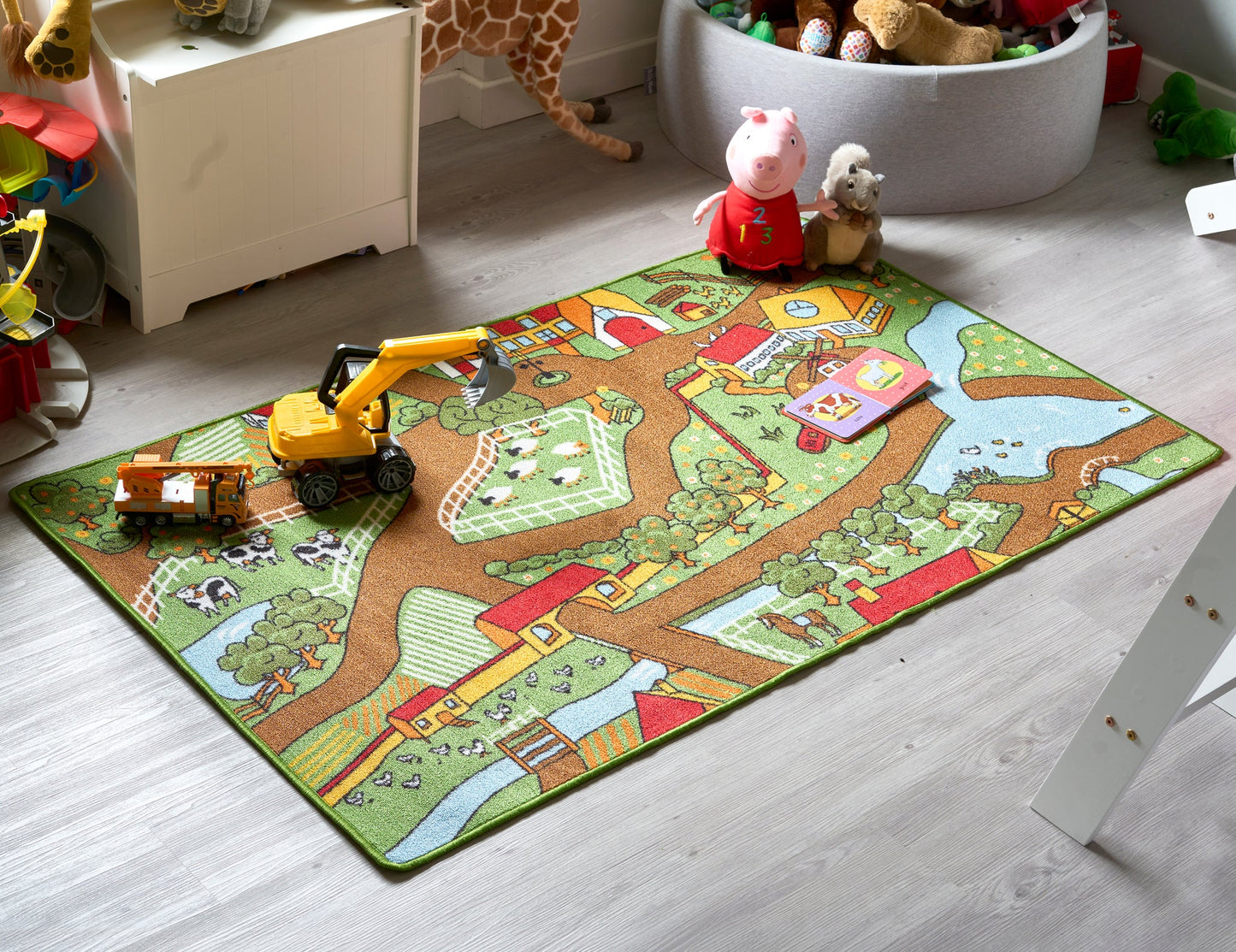 Farm Play Mat Nursery Play Room Non Slip Rug