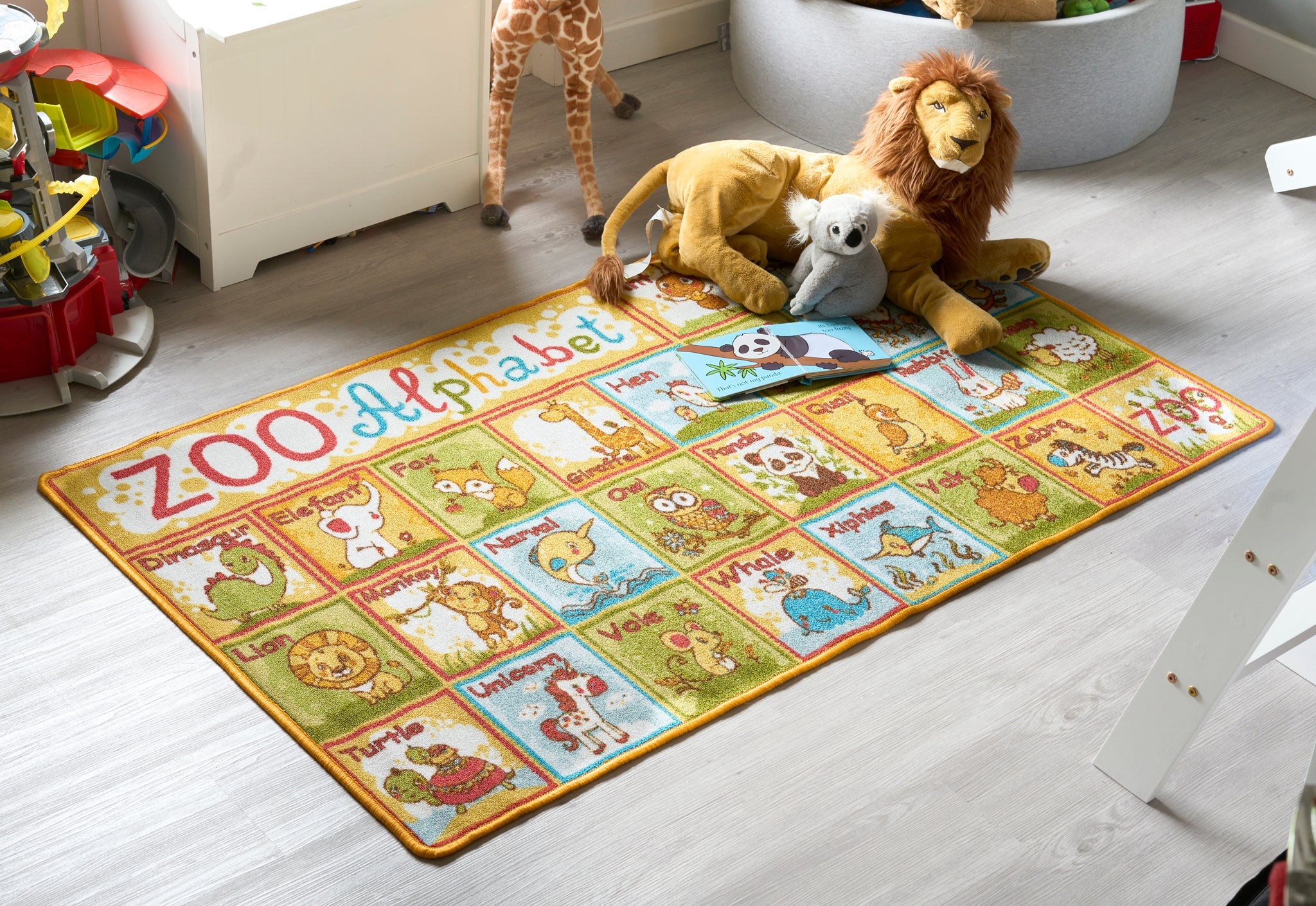 Zoo Alphabet Play Mat Nursery Play Room Non Slip Rug