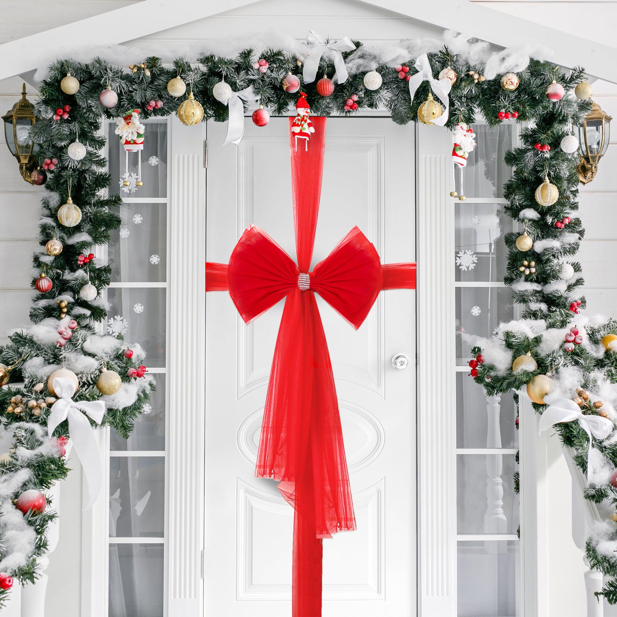 Luxury DIY Door Bow With Insert - Red-5050565493323-Bargainia.com