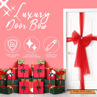 Luxury DIY Door Bow With Insert - Red-5050565493323-Bargainia.com