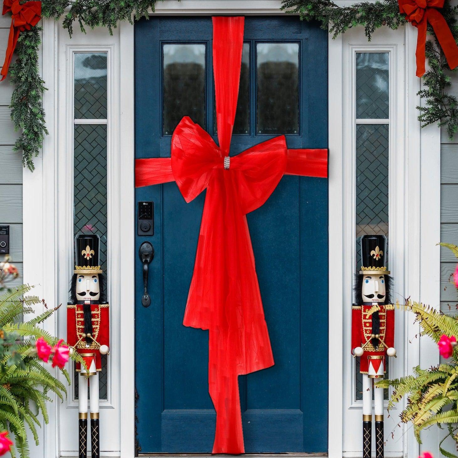 Luxury DIY Door Bow With Insert - Red-5050565493323-Bargainia.com