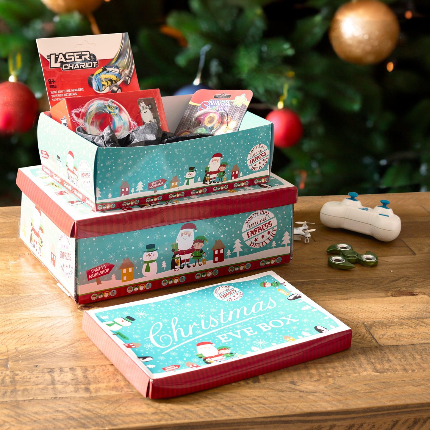 Blue Festive Character Christmas Eve Box - Assorted Sizes-Bargainia.com