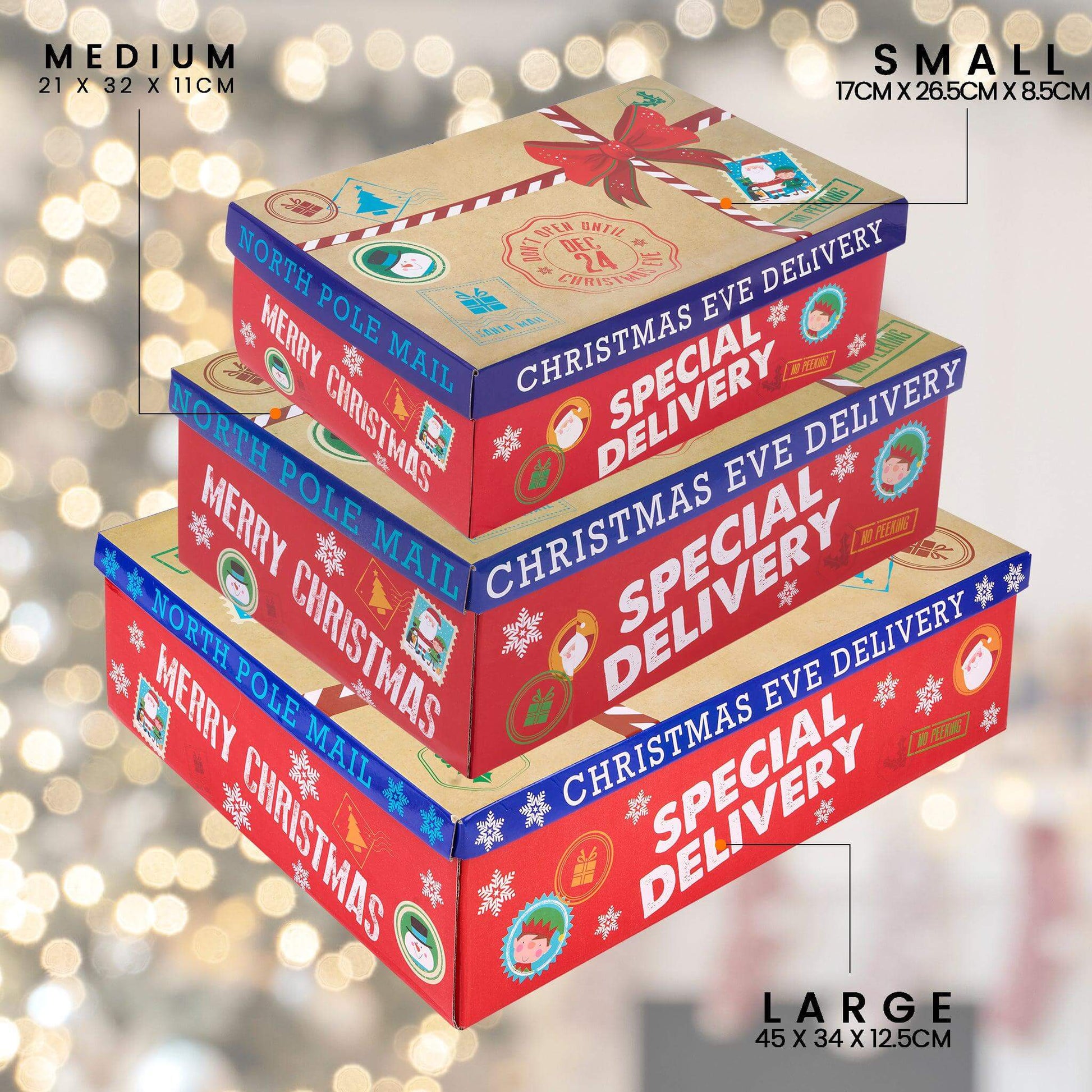 Special Delivery Festive Parcel Christmas Eve Box - Assorted Sizes-Bargainia.com