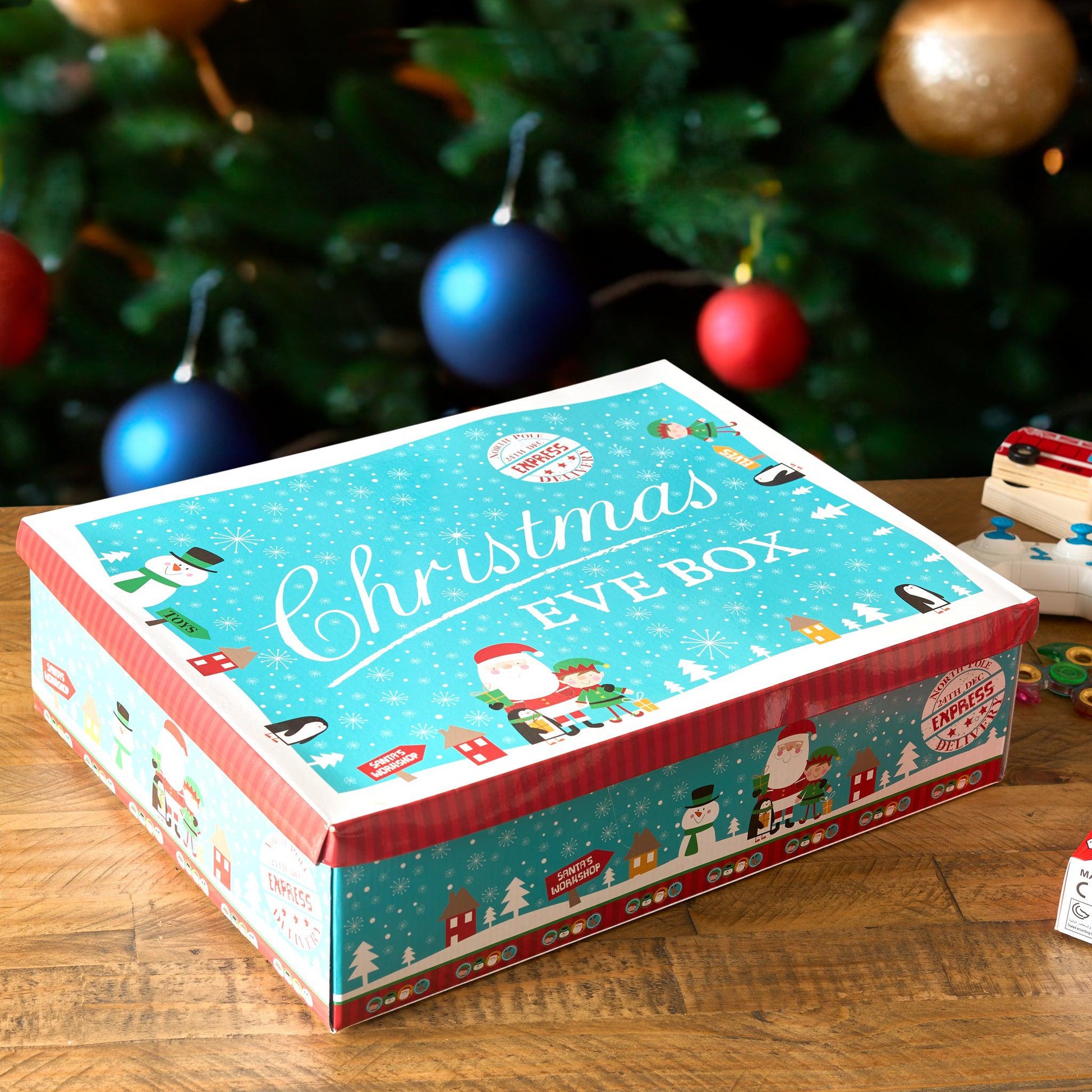 Blue Festive Character Christmas Eve Box - Assorted Sizes-Bargainia.com