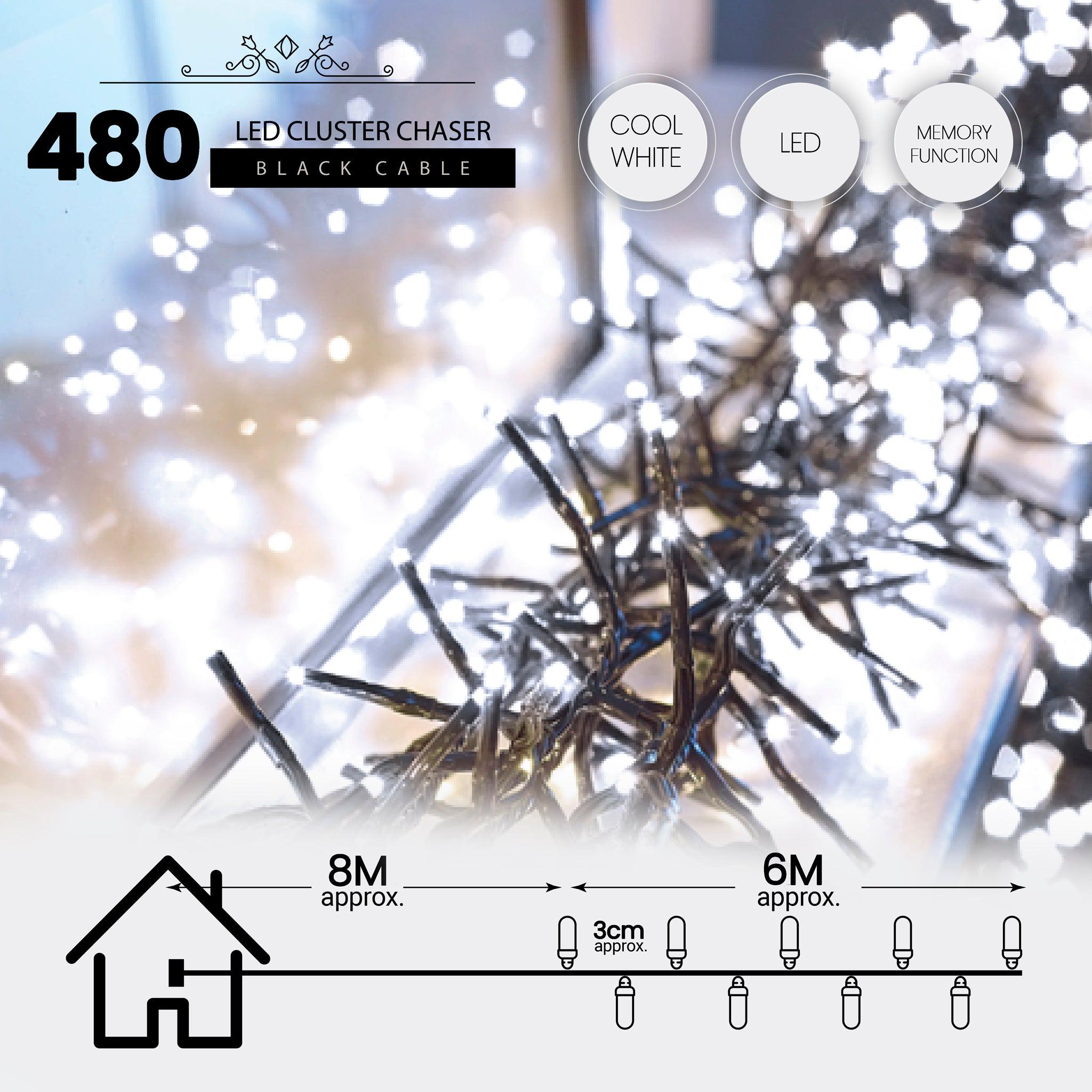 480 LED Cluster Lights - Cold White - 6m-5050565535597-Bargainia.com