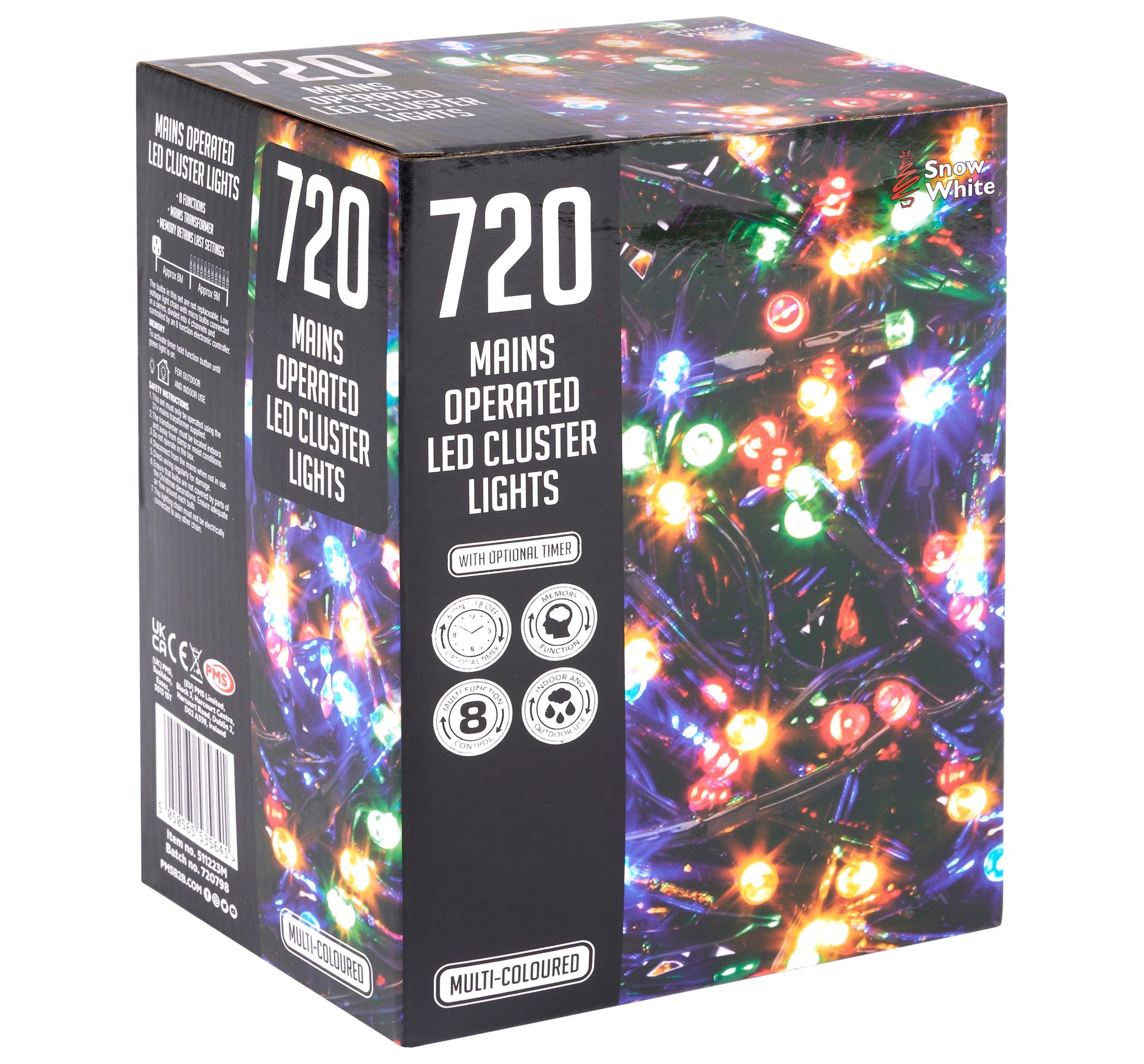 720 LED Cluster Lights - Multi Colour - 10M-5050565535641-Bargainia.com