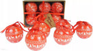 75mm Red Nordic Christmas Baubles - Set of 6-5050565261823-Bargainia.com