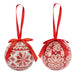 Set of 6 Christmas Baubles - Red Knit Look-5050565416797-Bargainia.com