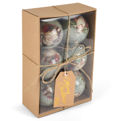 Set of 6 Christmas Baubles - Antique Santa-5050565416773-Bargainia.com