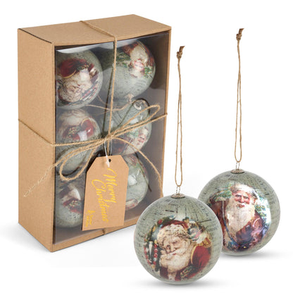 Set of 6 Christmas Baubles - Antique Santa-5050565416773-Bargainia.com