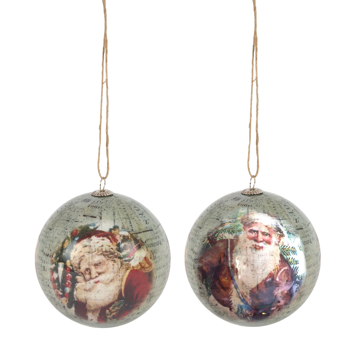 Set of 6 Christmas Baubles - Antique Santa-5050565416773-Bargainia.com