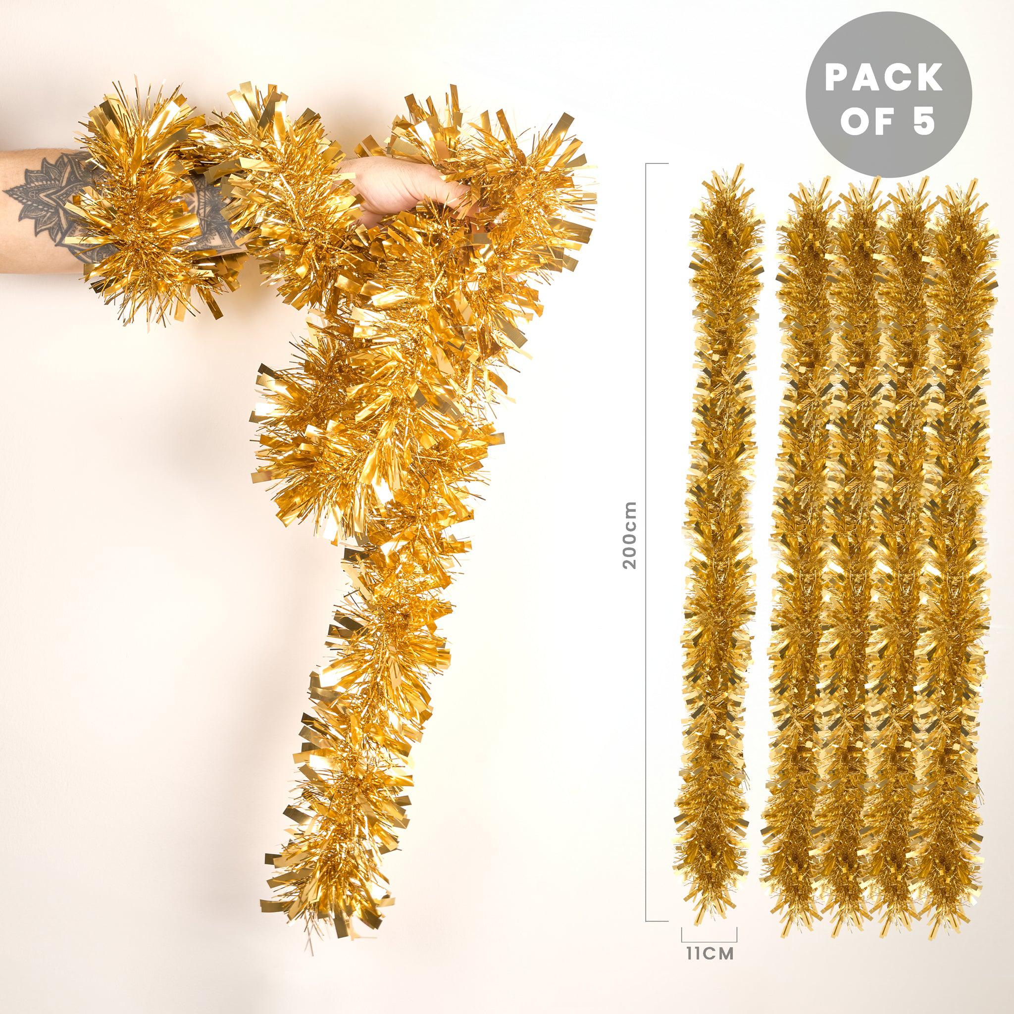 2m Thick Tinsel - Gold-5050565289087-Bargainia.com