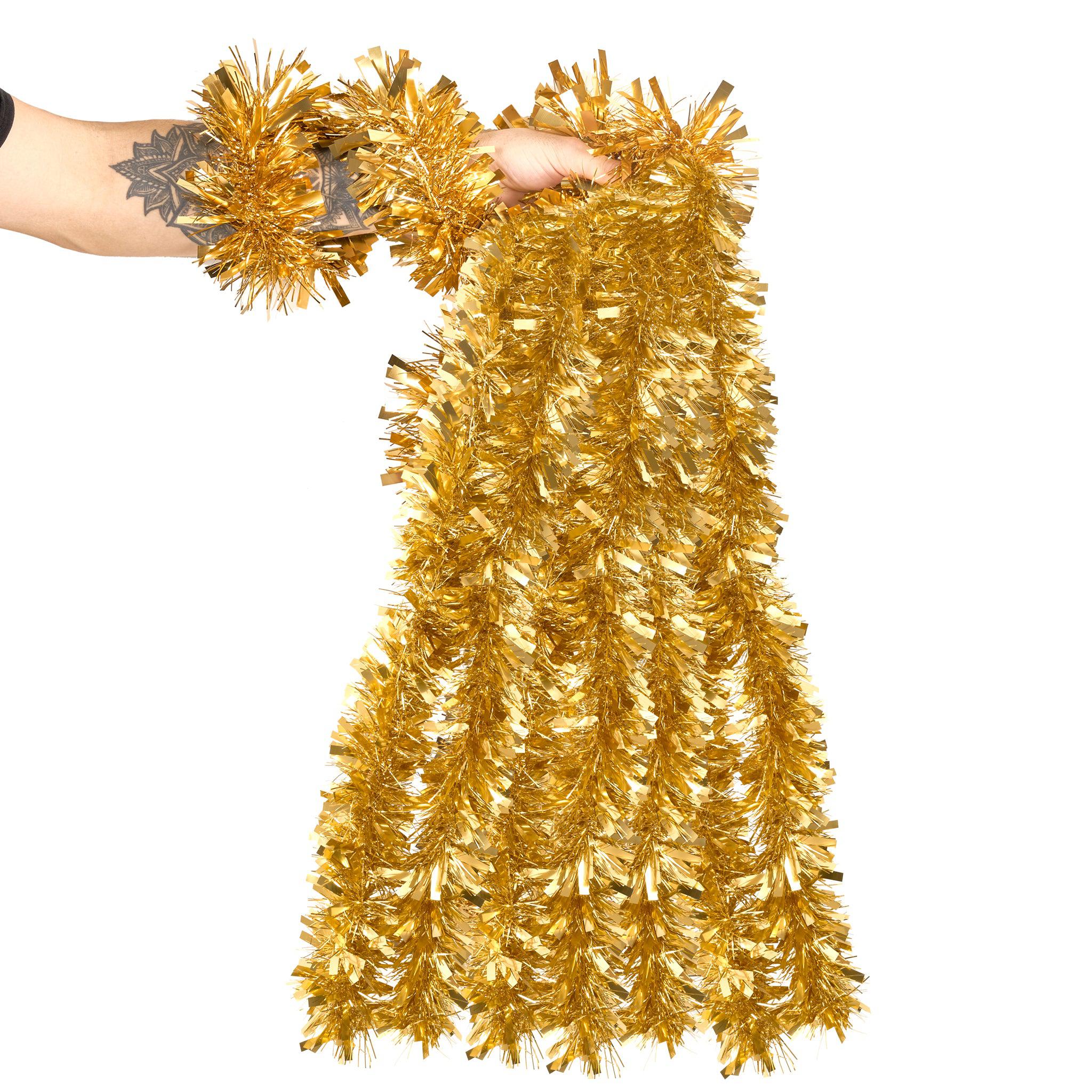 2m Thick Tinsel - Gold-5050565289087-Bargainia.com