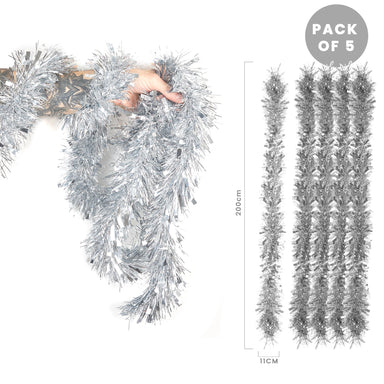 2m Thick Tinsel - Silver-5050565289100-Bargainia.com