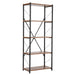 5 Tier Industrial Style Display Unit Book Shelf - Walnut-5056536101617-Bargainia.com