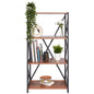 4 Tier Industrial Style Display Unit Book Shelf - Walnut-5056536101600-Bargainia.com