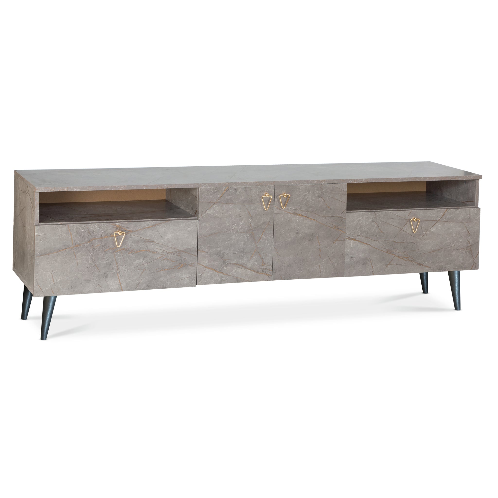 Pamukkale TV Unit - Grey Marble Effect-5056536101570-Bargainia.com