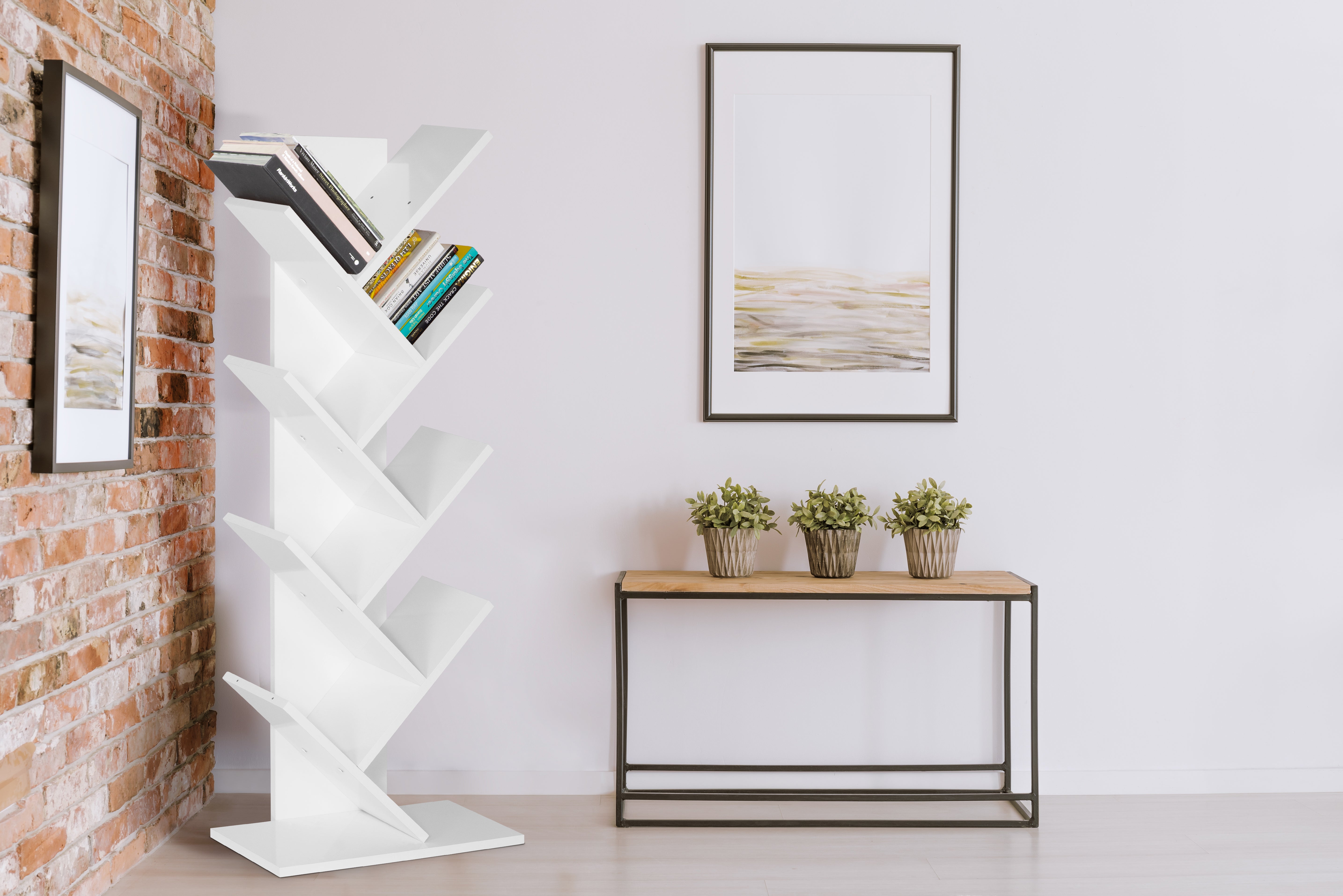 Criss Cross Tree Book Shelf - White