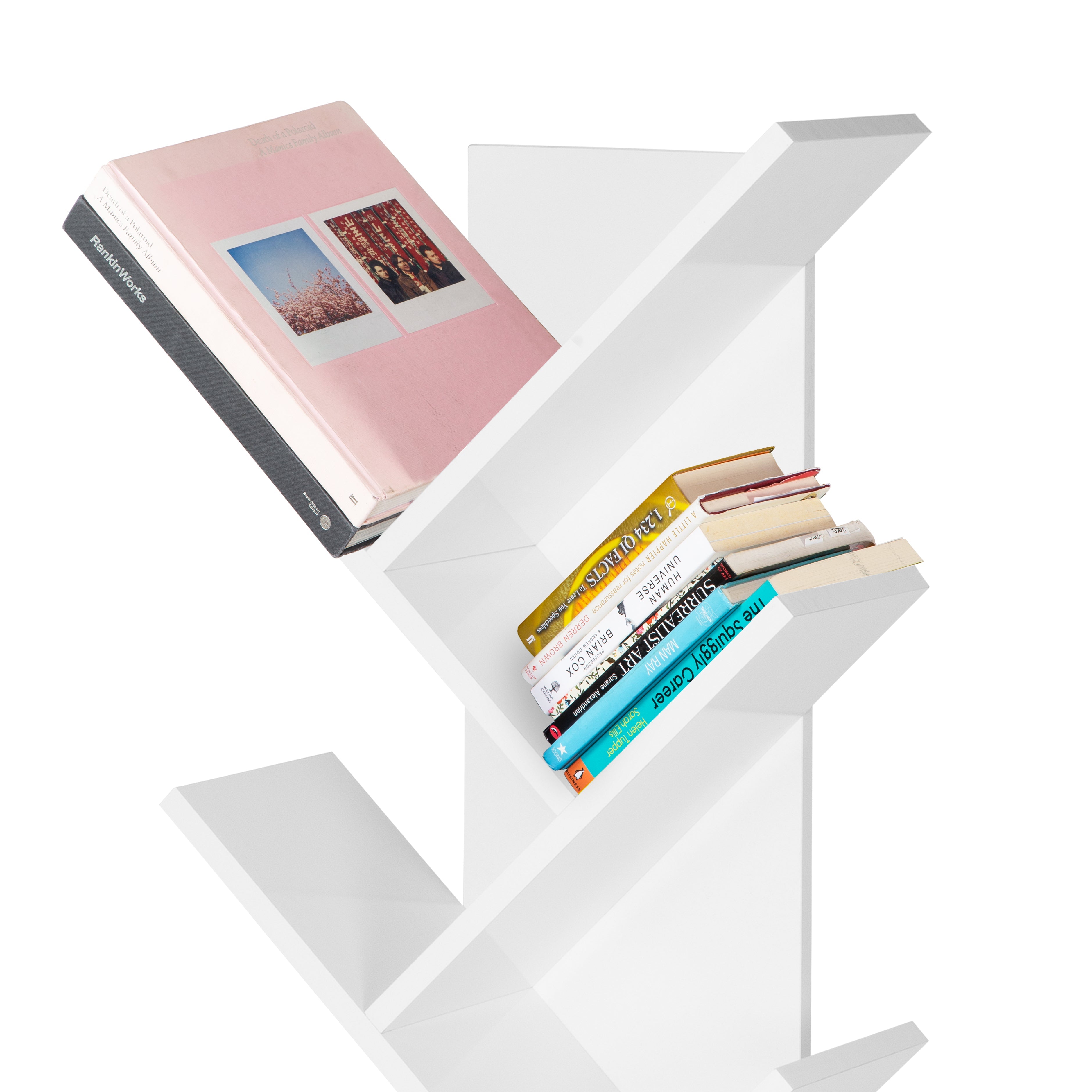 Criss Cross Tree Book Shelf - White