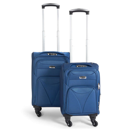 Cabin Bag Luggage Suitcase Set On Wheels - 2 Pieces, Assorted Colours-Bargainia.com