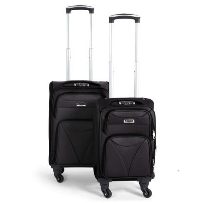 Cabin Bag Luggage Suitcase Set On Wheels - 2 Pieces, Assorted Colours-Bargainia.com