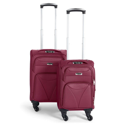 Cabin Bag Luggage Suitcase Set On Wheels - 2 Pieces, Assorted Colours-Bargainia.com