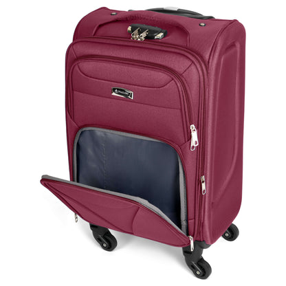 Cabin Bag Luggage Suitcase Set On Wheels - 2 Pieces, Assorted Colours-Bargainia.com