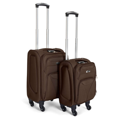 Cabin Bag Luggage Suitcase Set On Wheels - 2 Pieces, Assorted Colours-Bargainia.com