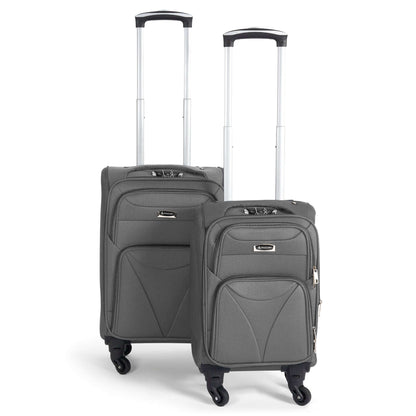 Cabin Bag Luggage Suitcase Set On Wheels - 2 Pieces, Assorted Colours-Bargainia.com