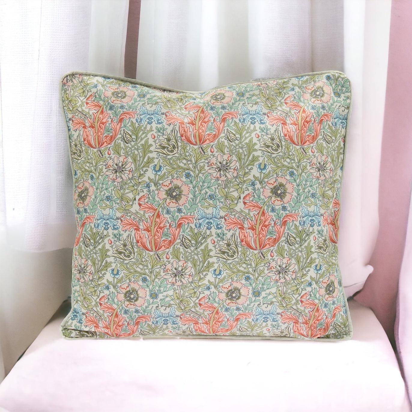 William Morris Compton Floral Filled Decorative Throw Scatter Cushion - 43 x 43cm-Bargainia.com