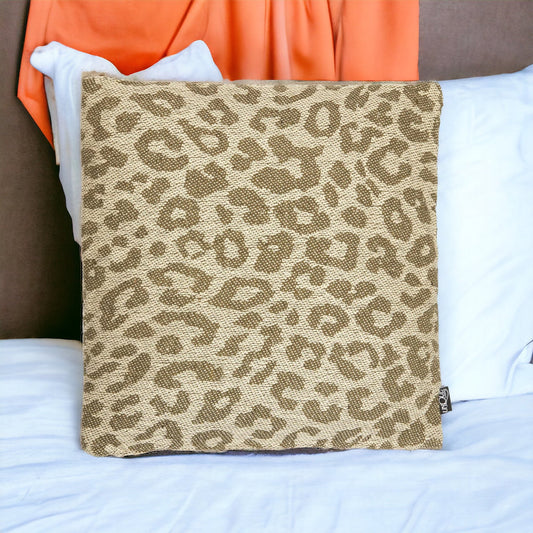 Mayfly Green Leopard Print Decorative Throw Scatter Cushion - 45 x 45cm-8714503324687-Bargainia.com