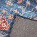 Kashmar Rust Blue Floral Medallion Rug-Bargainia.com