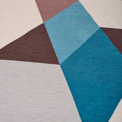 Oslo Geometric Blue, Brown & Cream Rug-Bargainia.com